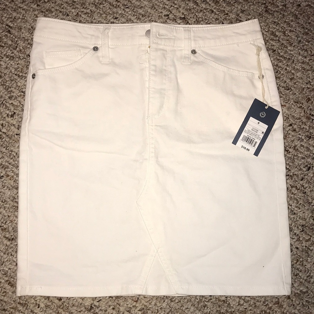 White jean skirt